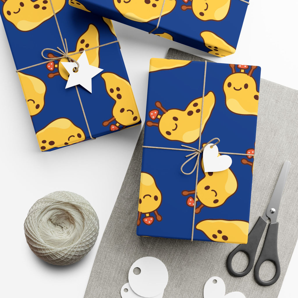 Gift Wrap Papers, Nature Lover Gift, Cute Banana Slug Mushroom Design, Gift Wrap Sheets, Wrapping Paper Roll, Snail Slug Lover Present
