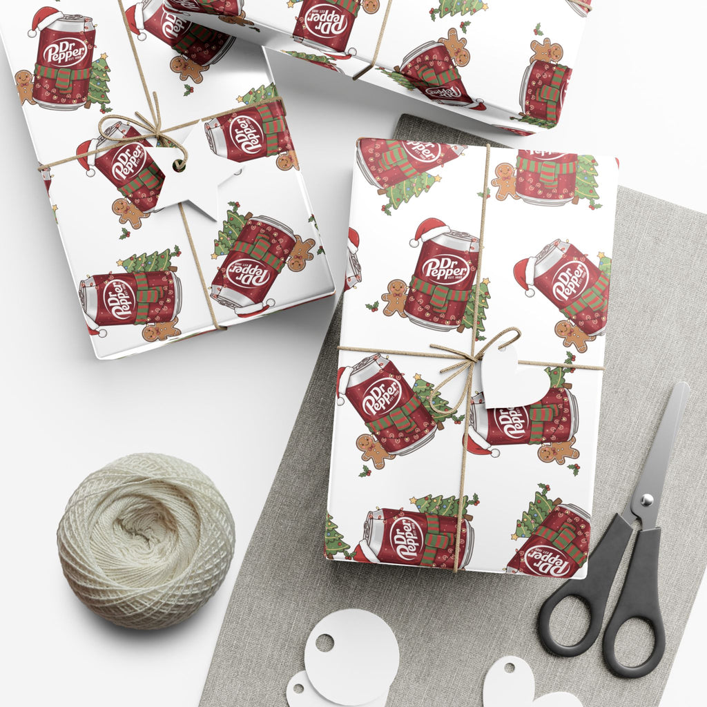 Wrapping Paper, Funny Dr Pepper Christmas Gift Wrap Papers, Holiday Gift Wrap, Unique Christmas Wrap, Christmas Present Soda Pop Texas