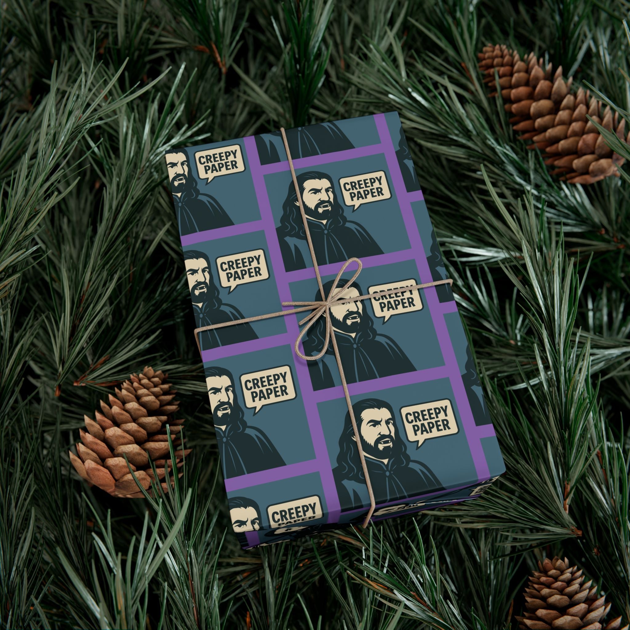 Creepy Paper Wrapping Paper, Nandor from What we do in the Shadows Show, Gift Wrap for Fans, Halloween Decor, Unique Gift Wrap Sheets