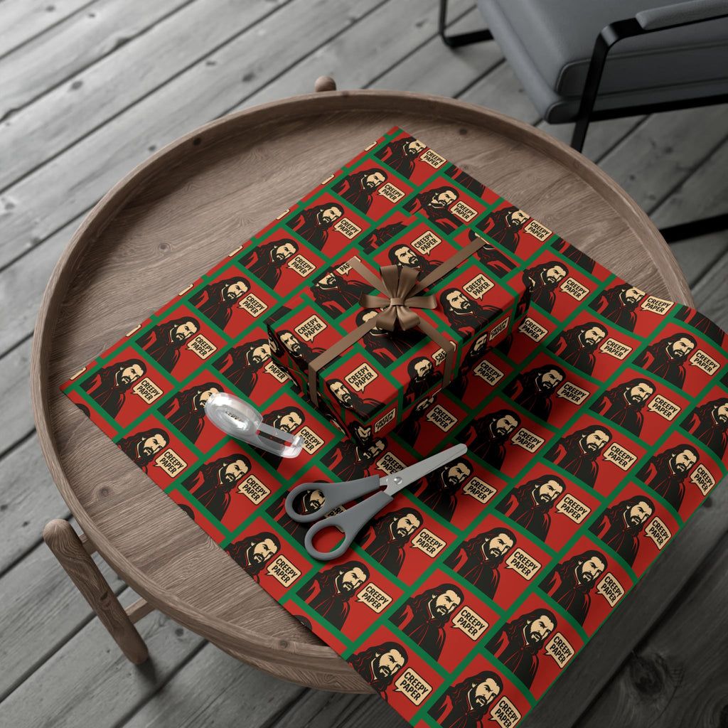 What We Do in the Shadows "Creepy Paper" Gift Wrap — Red & Green