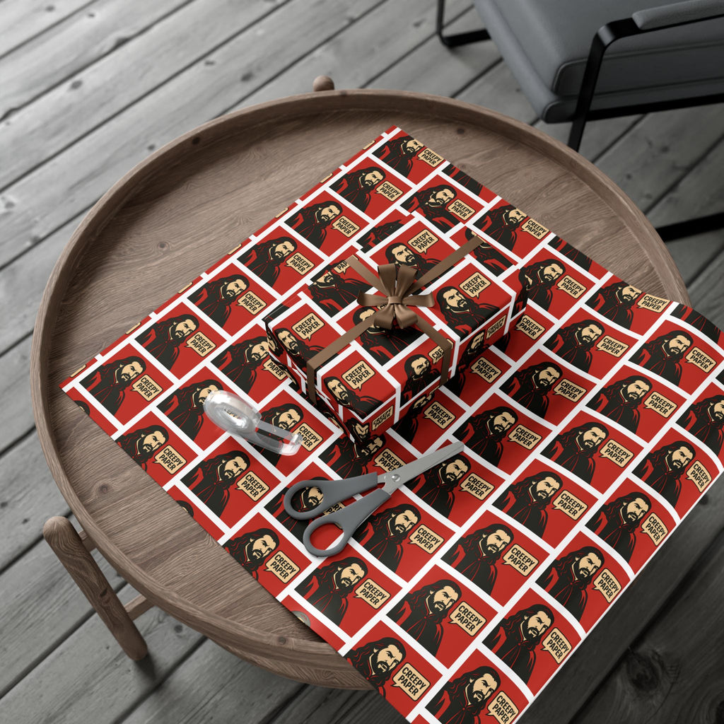 Creepy Paper Wrapping Paper — Red & White (What We Do in the Shadows)
