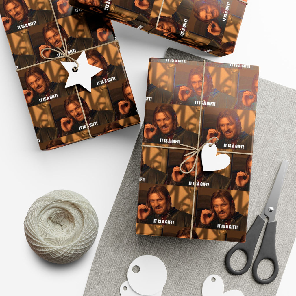 Gift Wrap Papers - Boromir's 'It is a gift' Quote from Lord of the Rings