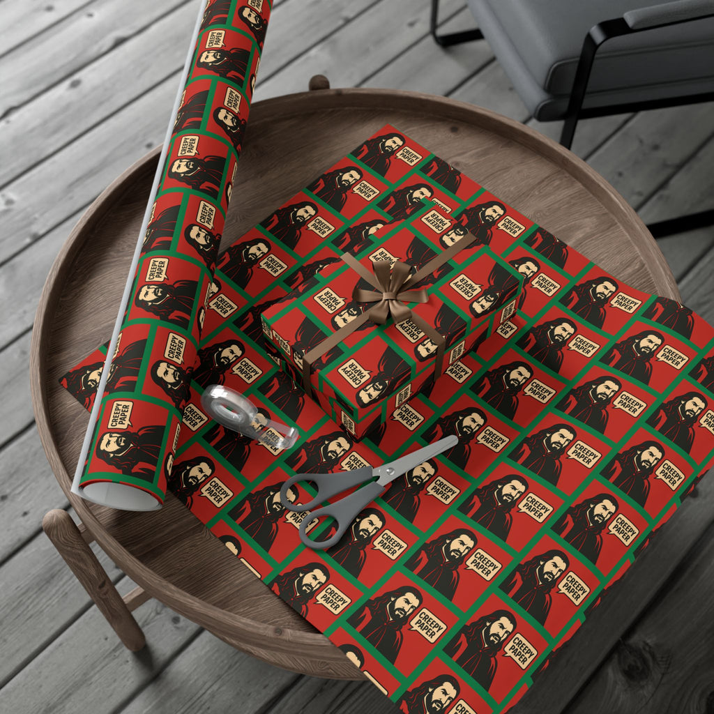 What We Do in the Shadows "Creepy Paper" Gift Wrap — Red & Green