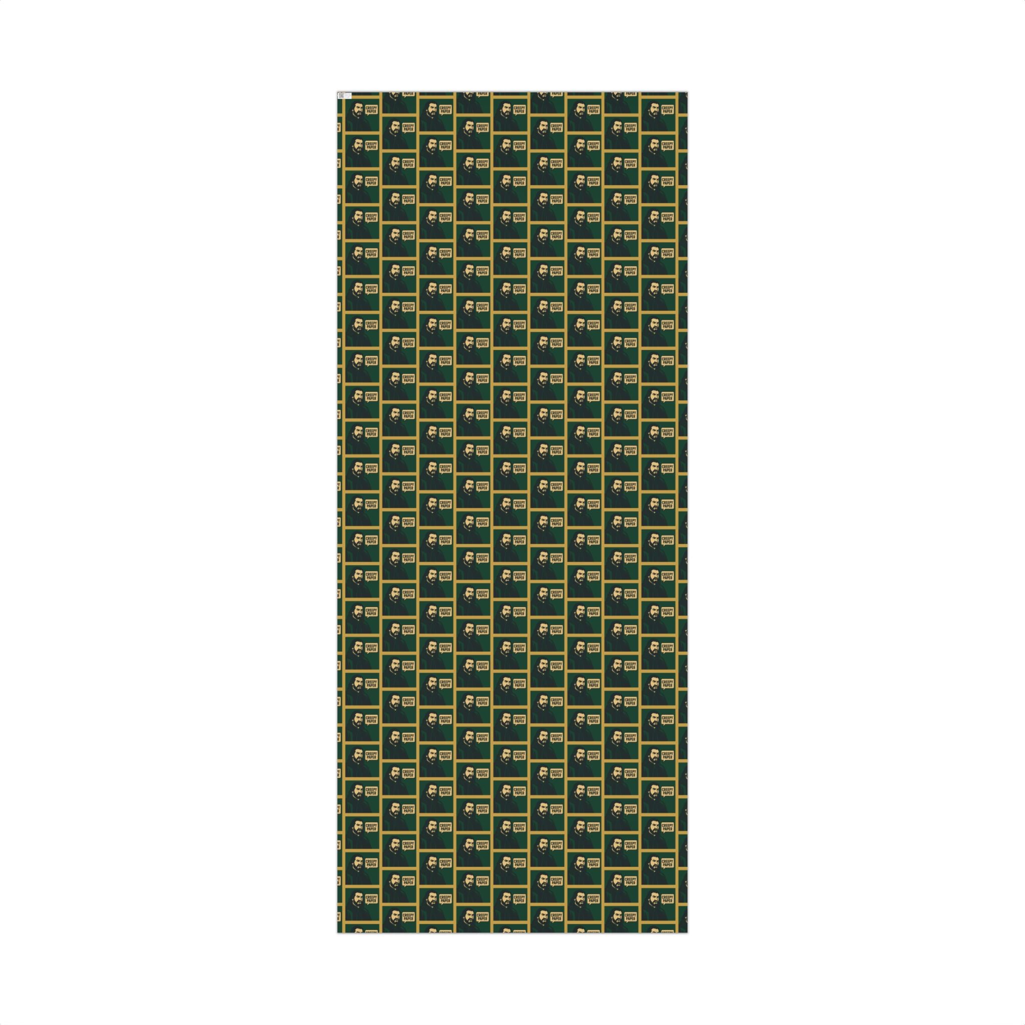 Green/Gold - Creepy Paper Wrapping Paper, Nandor from What we do in the Shadows Show, Gift Wrap for Fans, Halloween Decor, Unique Gift Wrap