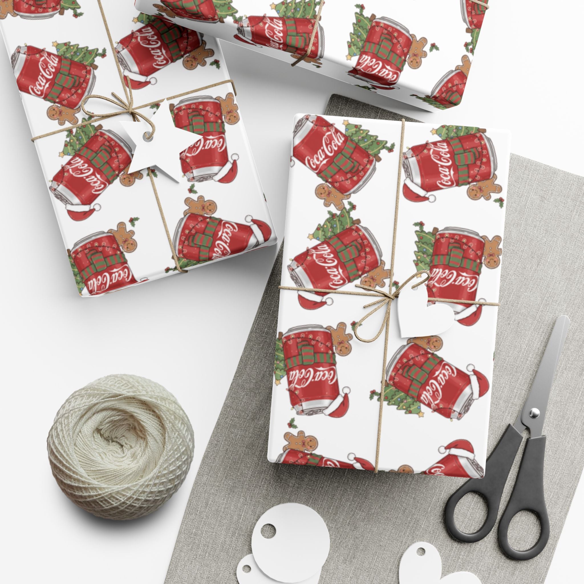 Coca Cola Christmas Wrapping Paper, Holiday Gift Wrap, Festive Xmas Gift Wrap, Coca Cola Pop Soda Paper, Funny Cute Wrapping Paper