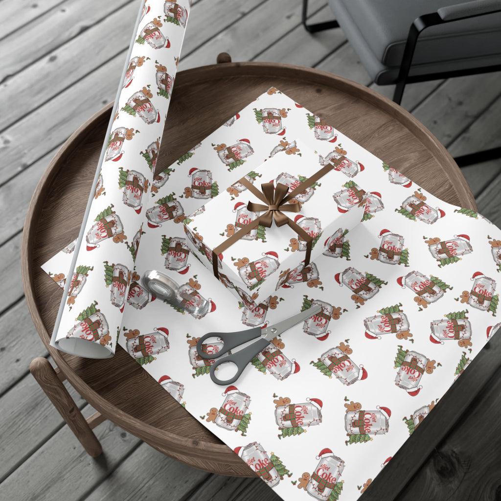 Diet Coke Christmas Wrapping Paper, Diet Coke Gift Wrap, Coca Cola Holiday Present Wrap, Funny Xmas Decor, Festive Wrapping Sheets