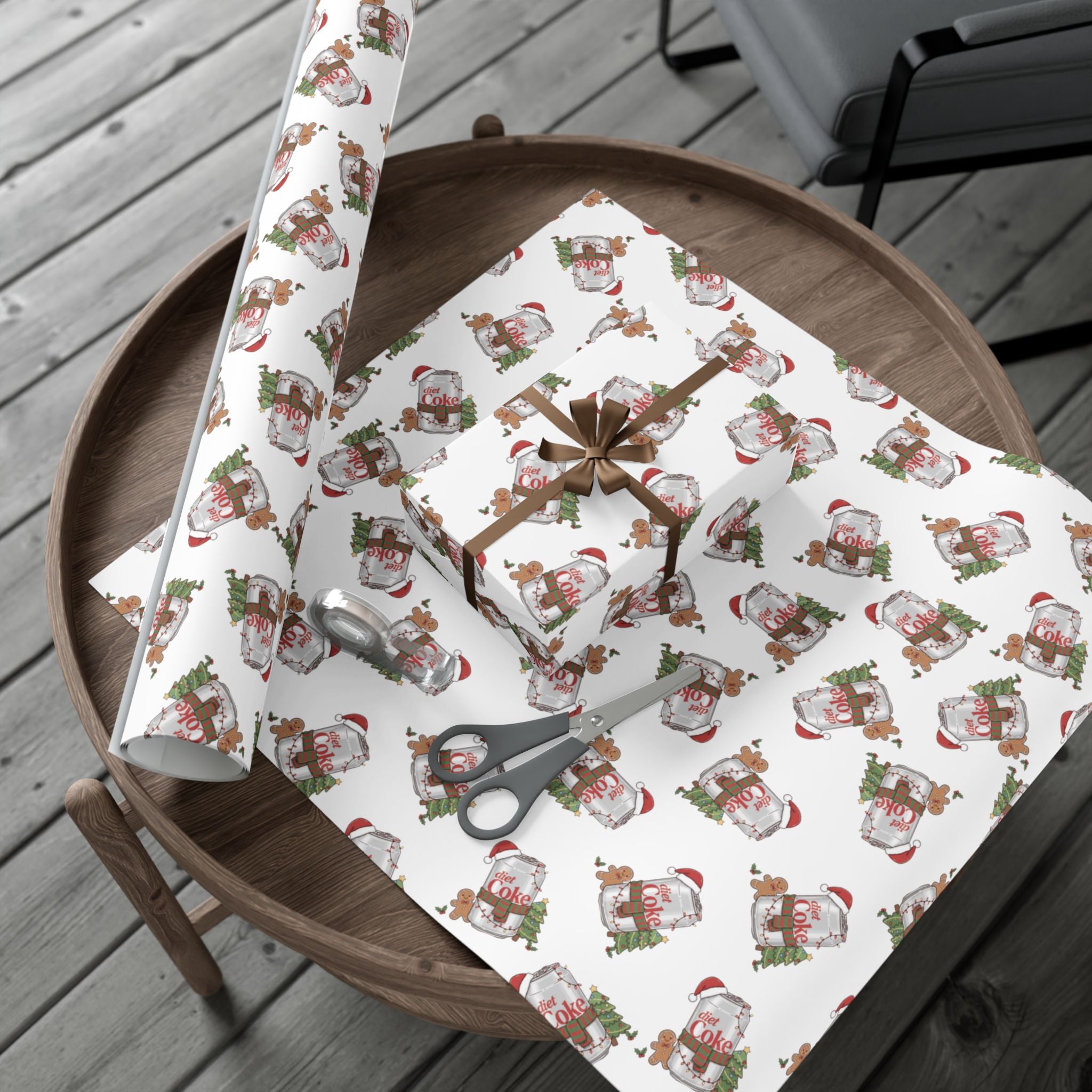 Diet Coke Christmas Wrapping Paper, Diet Coke Gift Wrap, Coca Cola Holiday Present Wrap, Funny Xmas Decor, Festive Wrapping Sheets