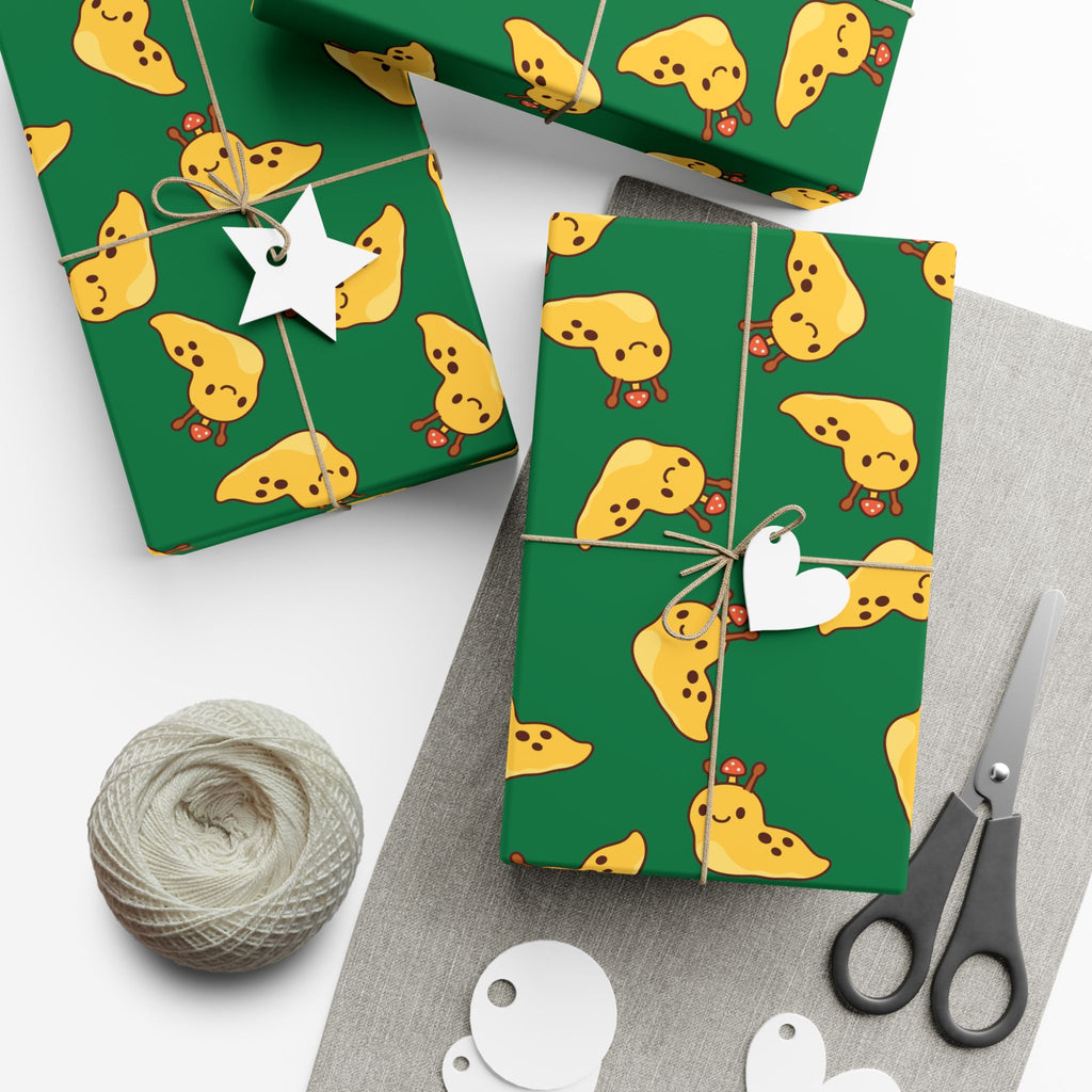 Banana Slug Gift Wrap Paper — Cute Slug with Mushroom Illustration