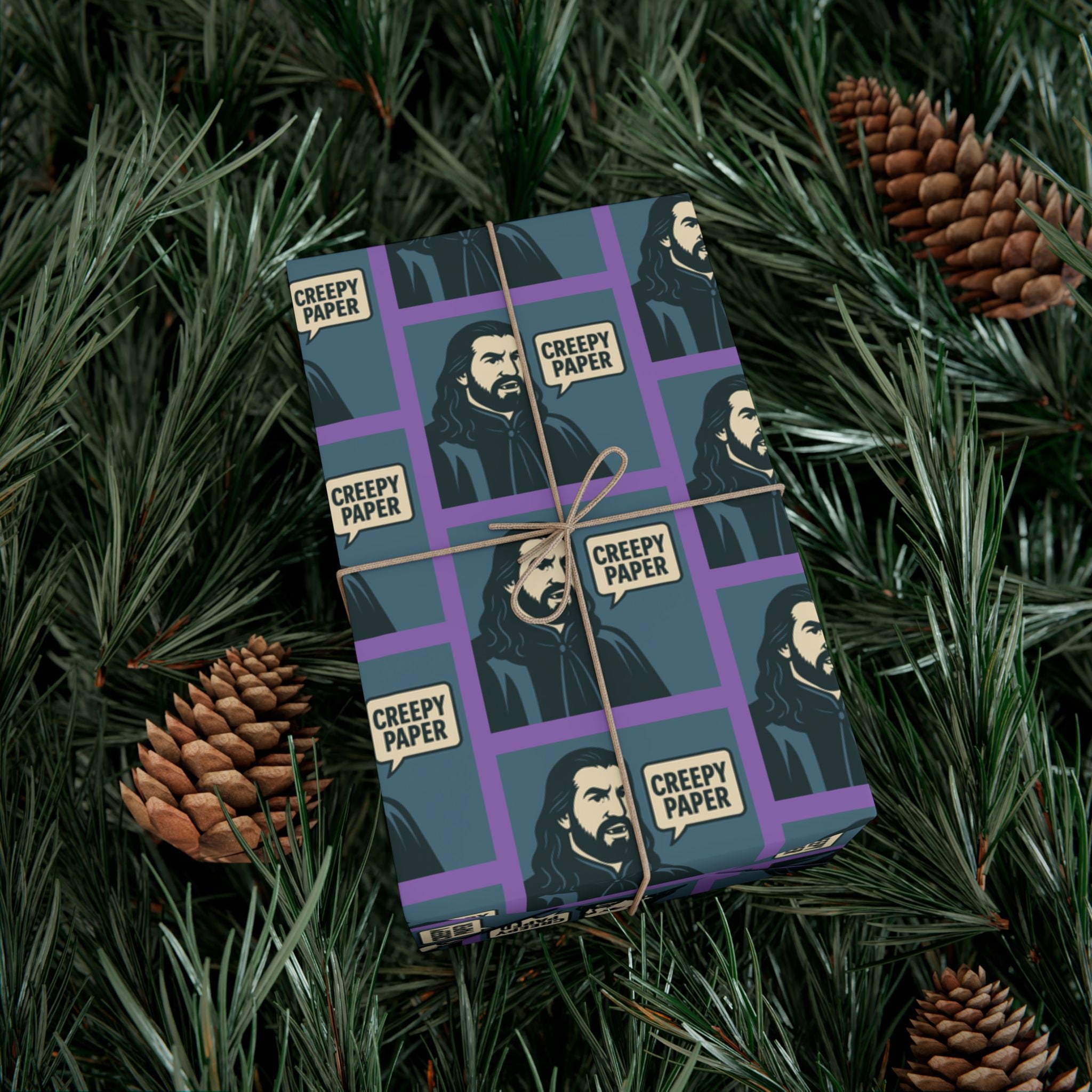 Creepy Paper Wrapping Paper, Nandor from What we do in the Shadows Show, Gift Wrap for Fans, Halloween Decor, Unique Gift Wrap Sheets