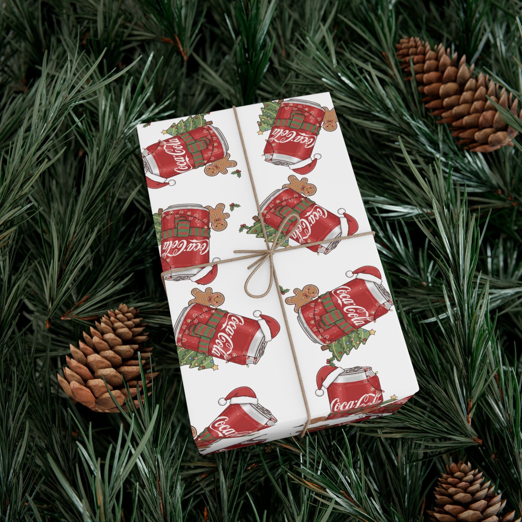 Coca Cola Christmas Wrapping Paper, Holiday Gift Wrap, Festive Xmas Gift Wrap, Coca Cola Pop Soda Paper, Funny Cute Wrapping Paper