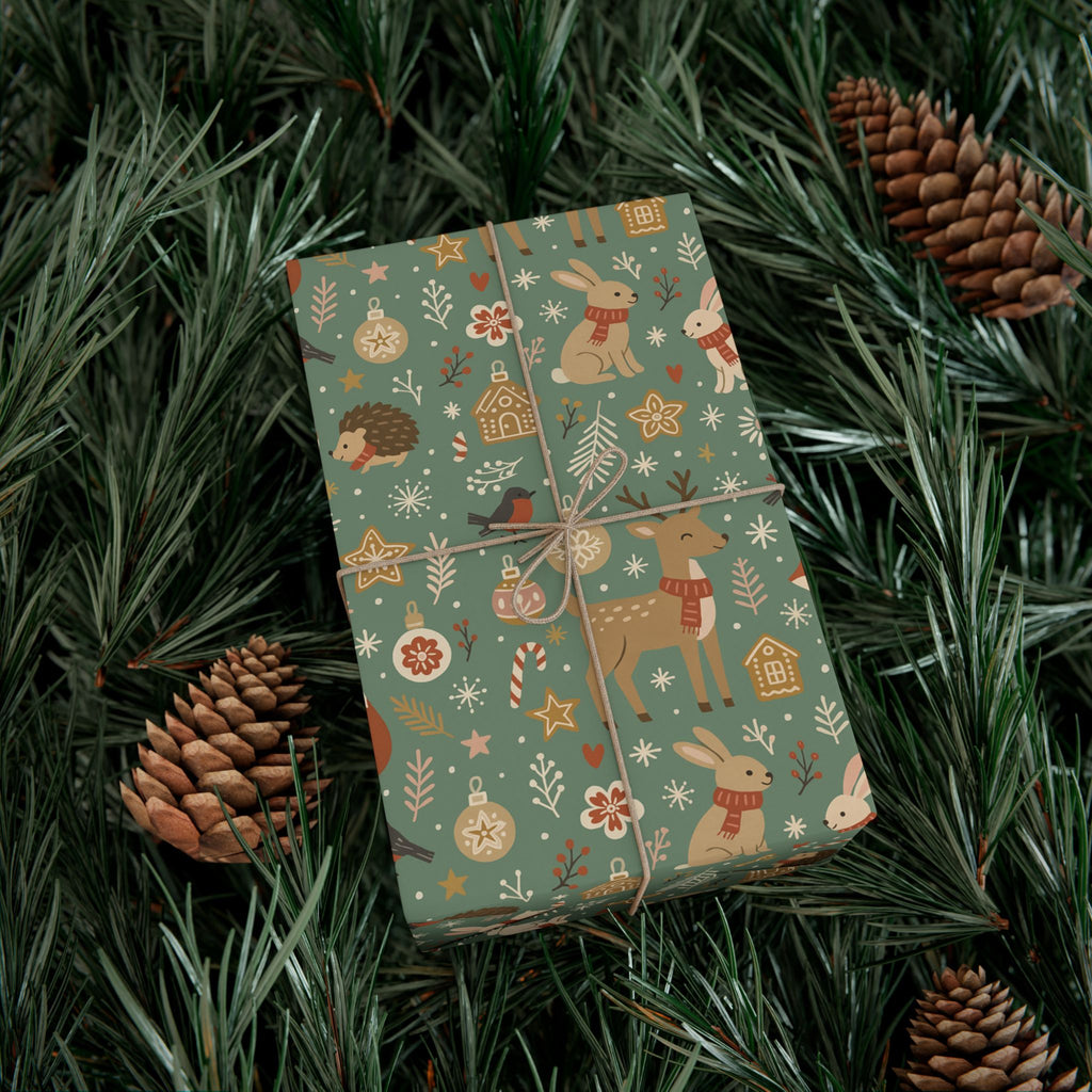 Woodland Forest Animals Gift Wrap — Cute Fox, Deer, Bunny Wrapping Paper
