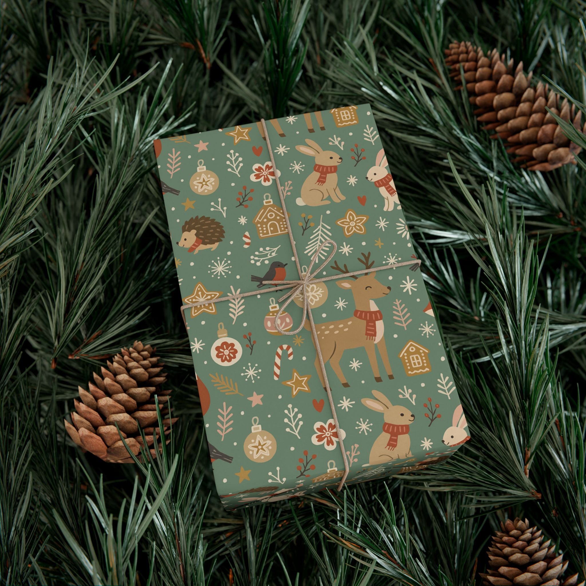 Woodland Forest Animals Gift Wrap — Cute Fox, Deer, Bunny Wrapping Paper