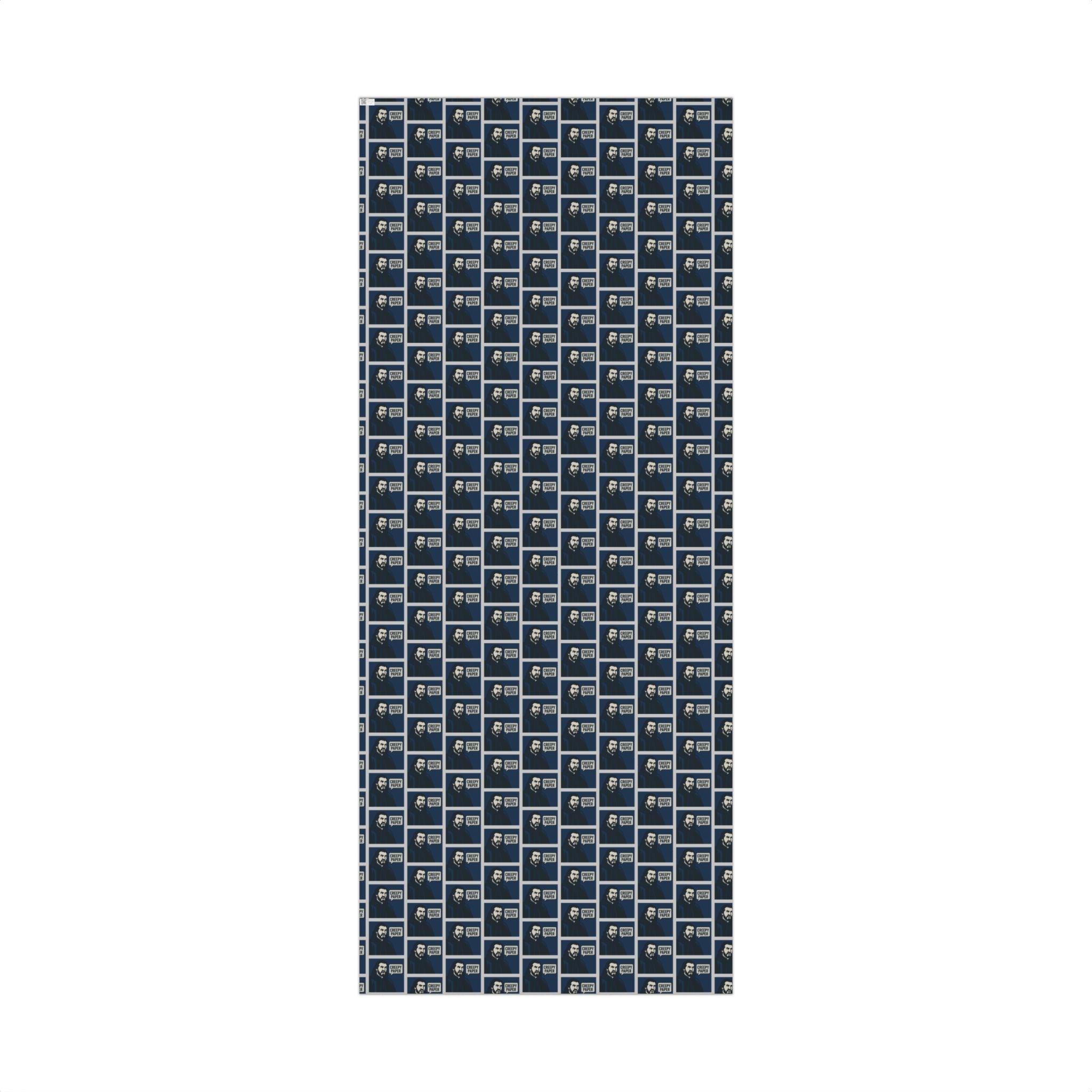 Blue/White - Creepy Paper Wrapping Paper, Nandor from What we do in the Shadows Show, Gift Wrap for Fans, Halloween Decor, Unique Gift Wrap