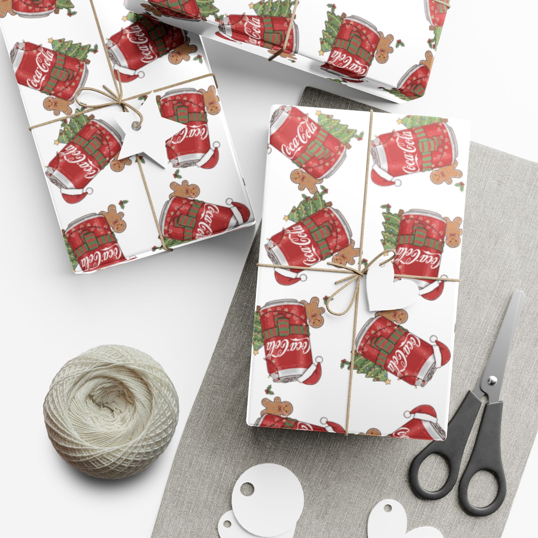 Coca Cola Christmas Wrapping Paper, Holiday Gift Wrap, Festive Xmas Gift Wrap, Coca Cola Pop Soda Paper, Funny Cute Wrapping Paper