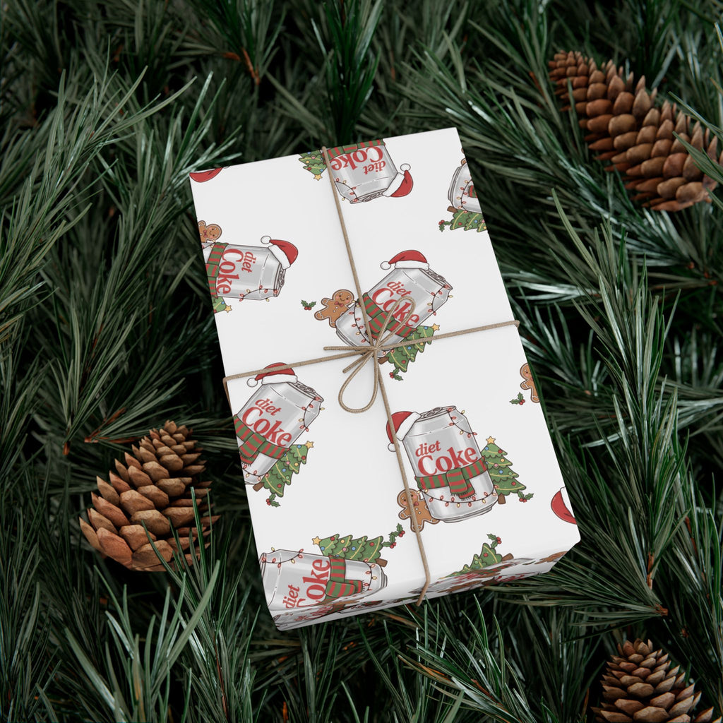 Diet Coke Christmas Wrapping Paper, Diet Coke Gift Wrap, Coca Cola Holiday Present Wrap, Funny Xmas Decor, Festive Wrapping Sheets