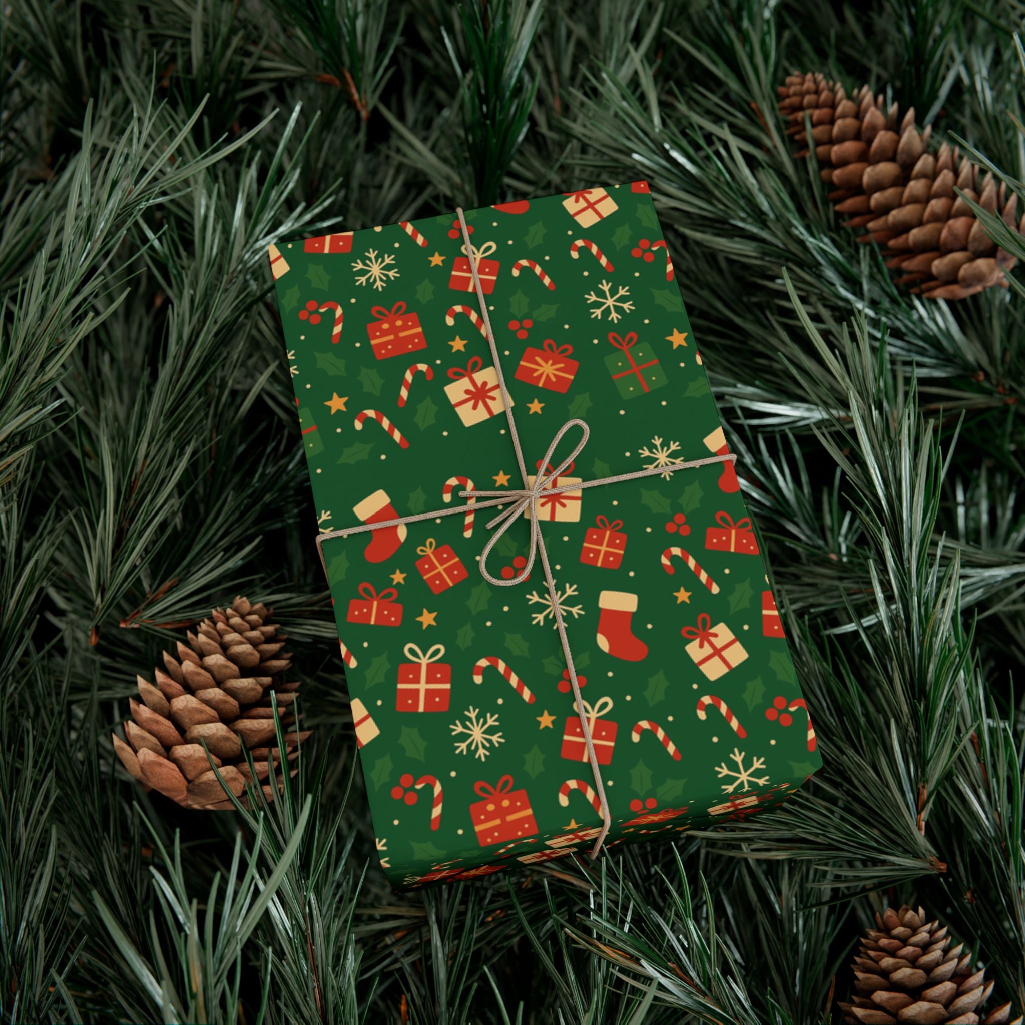 Christmas Gift Wrap Papers, Premium Cute Emblem Holiday Design, Wrapping Sheets, Xmas Packaging, Festive Gift Giving Supplies