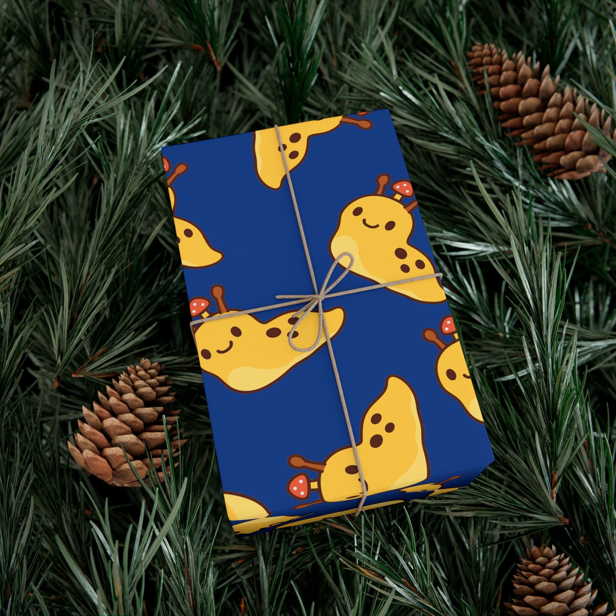 Gift Wrap Papers, Nature Lover Gift, Cute Banana Slug Mushroom Design, Gift Wrap Sheets, Wrapping Paper Roll, Snail Slug Lover Present