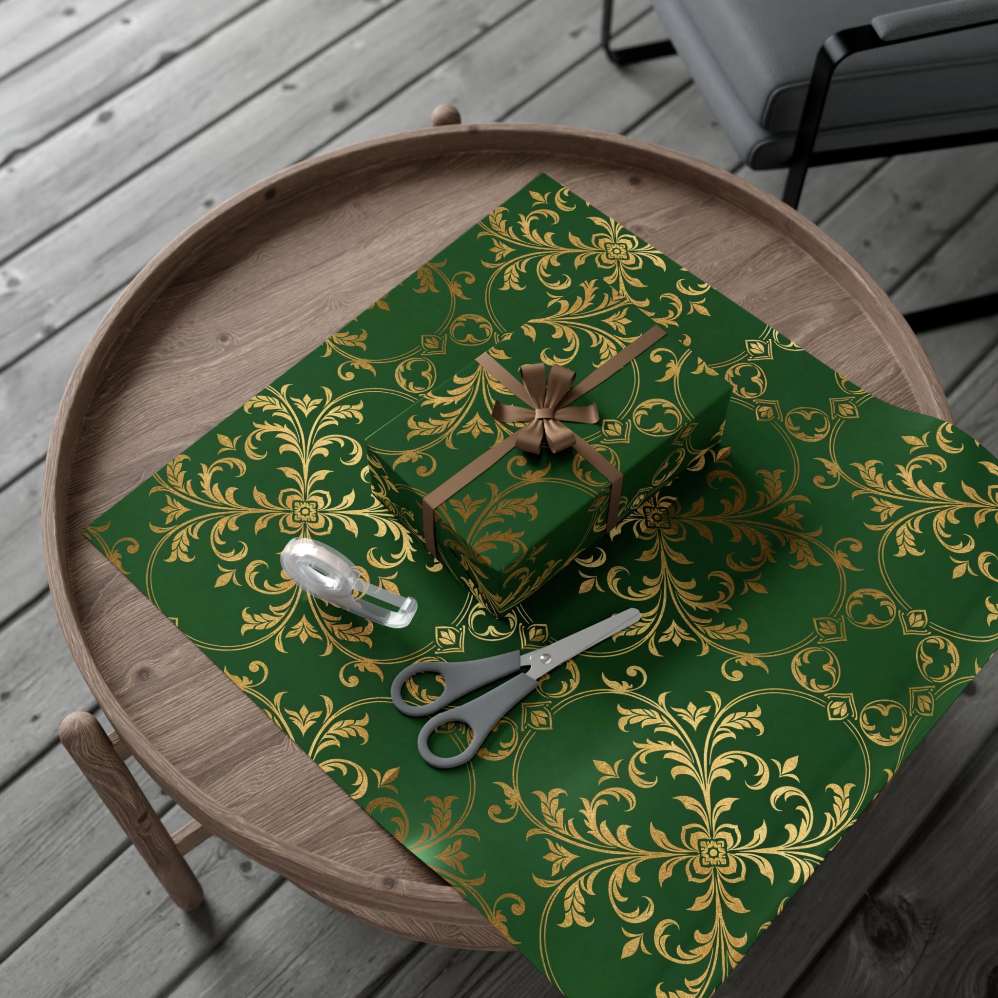 Middle-earth Elvish Luxury Gift Wrap Paper — Green LOTR-Inspired Wrapping