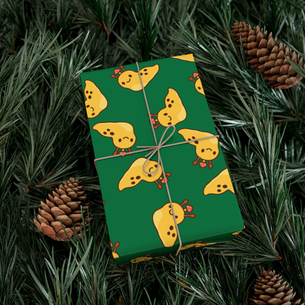 Banana Slug Gift Wrap Paper — Cute Slug with Mushroom Illustration