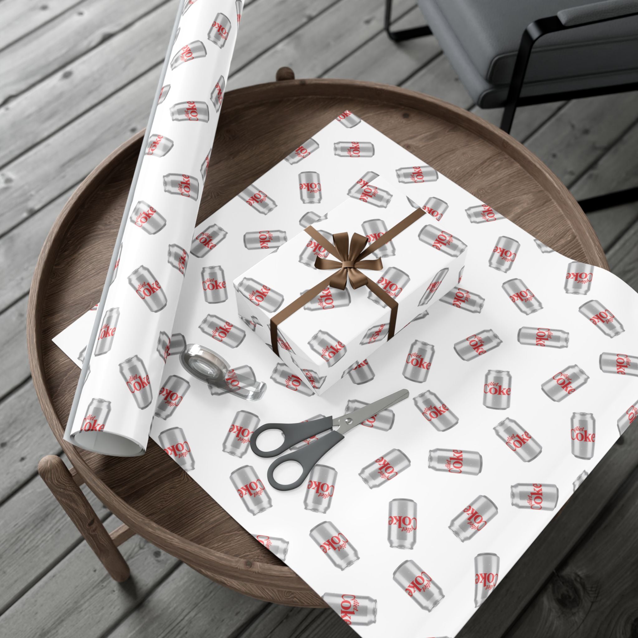 Diet Coke Can Gift Wrap Paper — Soda Can Pattern Wrapping Paper