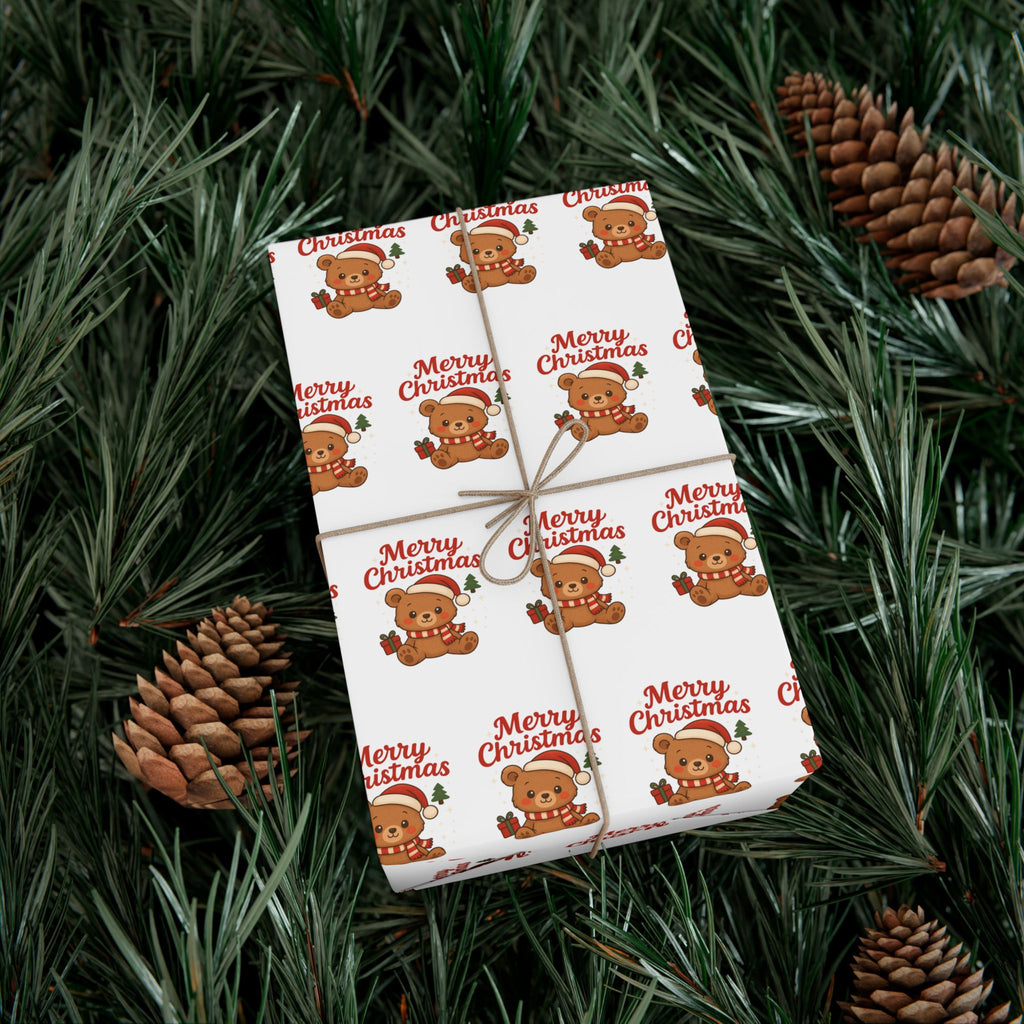 Christmas Gift Wrap Papers, Holiday Wrapping Paper Roll, Cute Teddy Bear Design, Xmas Wrapping Supplies, Festive Gift Packaging