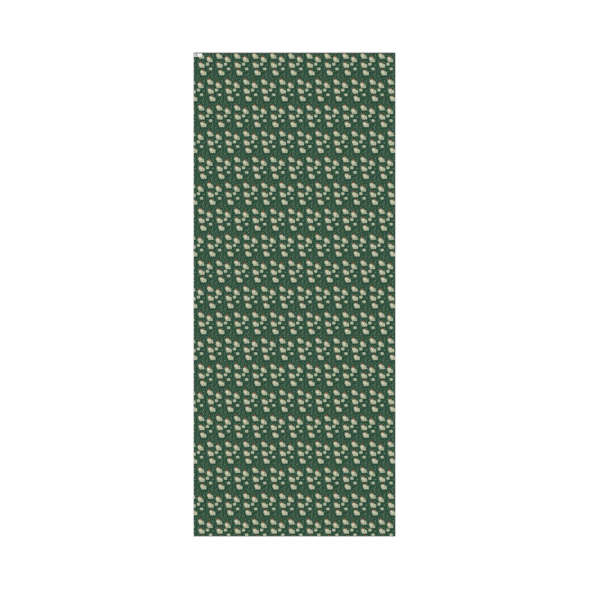 Christmas Cow Wrapping Paper - Cute Cows with Santa Hats and Lights, Farmhouse Holiday Gift Wrap, Country Christmas Packaging