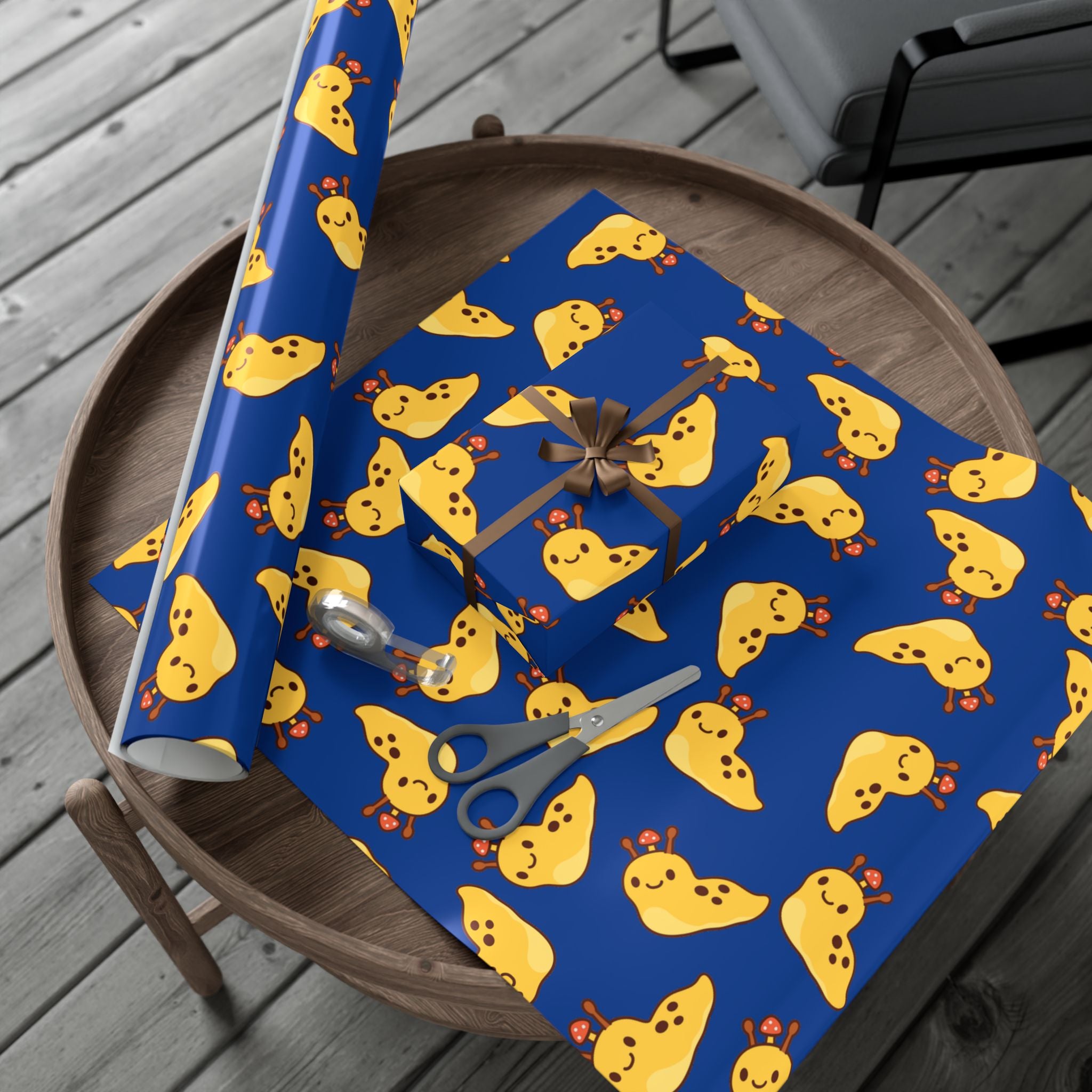 Gift Wrap Papers, Nature Lover Gift, Cute Banana Slug Mushroom Design, Gift Wrap Sheets, Wrapping Paper Roll, Snail Slug Lover Present