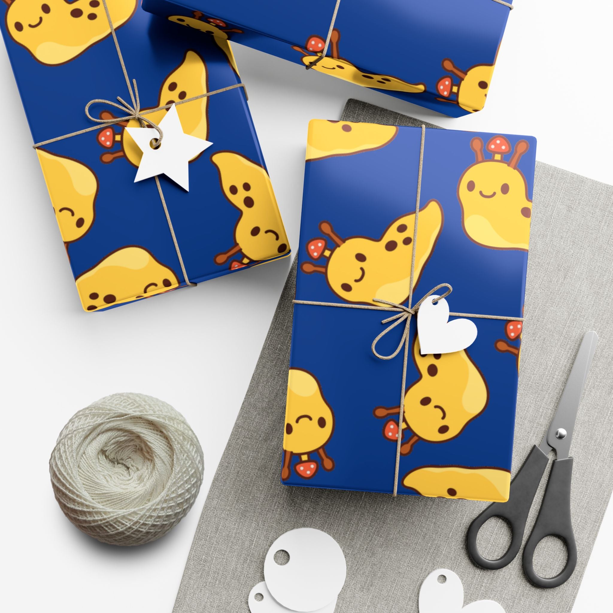 Gift Wrap Papers, Nature Lover Gift, Cute Banana Slug Mushroom Design, Gift Wrap Sheets, Wrapping Paper Roll, Snail Slug Lover Present