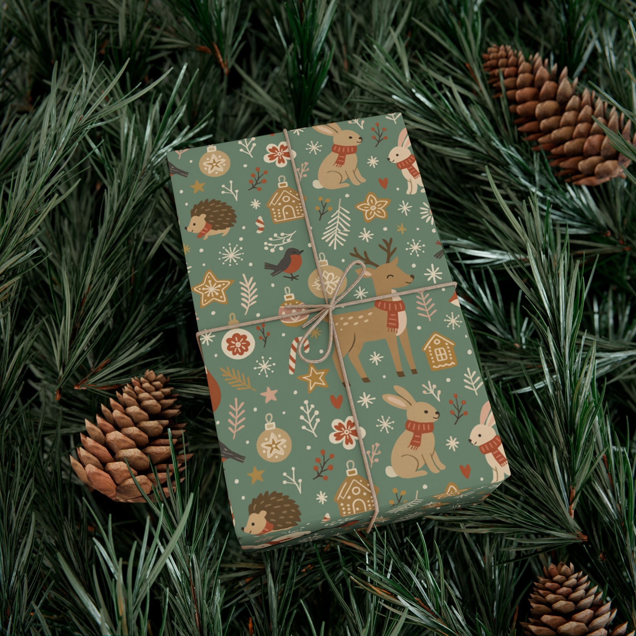 Woodland Forest Animals Gift Wrap — Cute Fox, Deer, Bunny Wrapping Paper