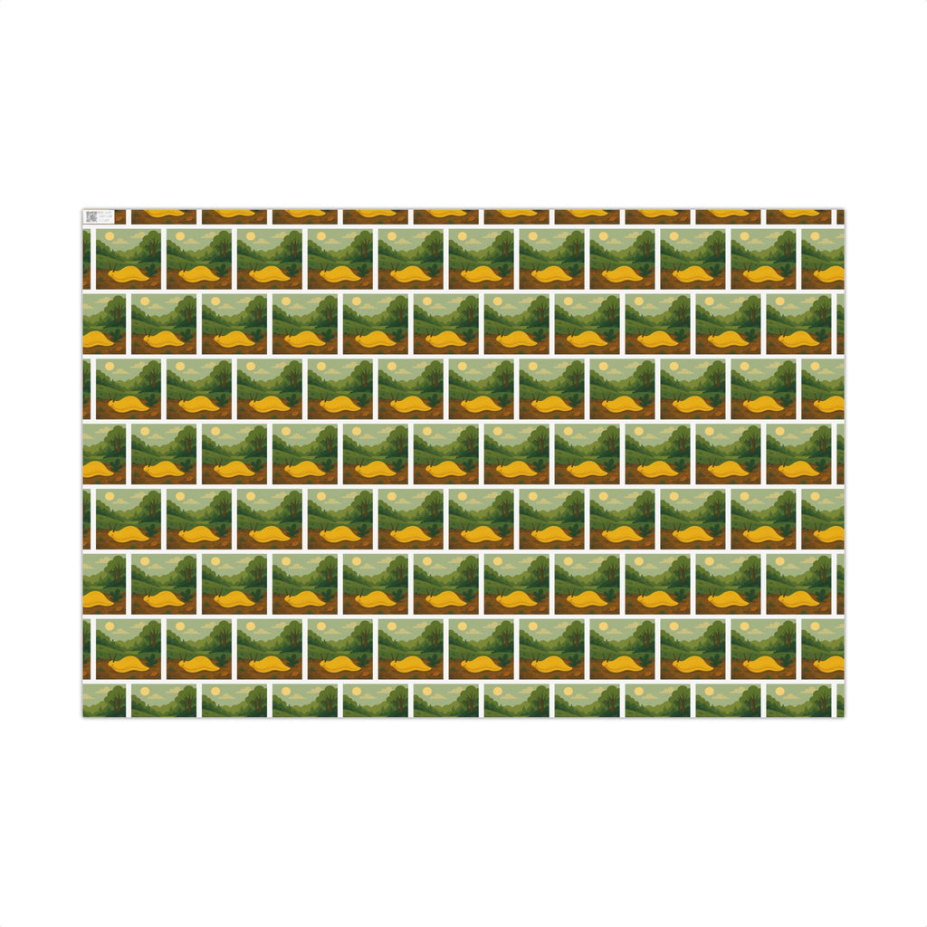 Wrapping Paper, Banana Slug Nature Scene Gift Wrap, Wildlife Themed Present Wrap, Eco-Friendly Nature Gift Wrap, Animal Lover Holiday Paper,