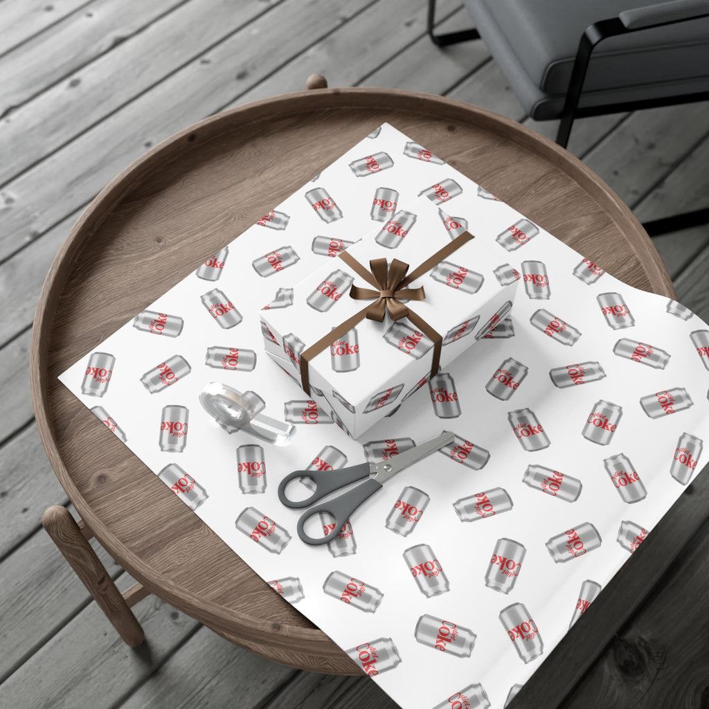 Diet Coke Can Gift Wrap Paper — Soda Can Pattern Wrapping Paper