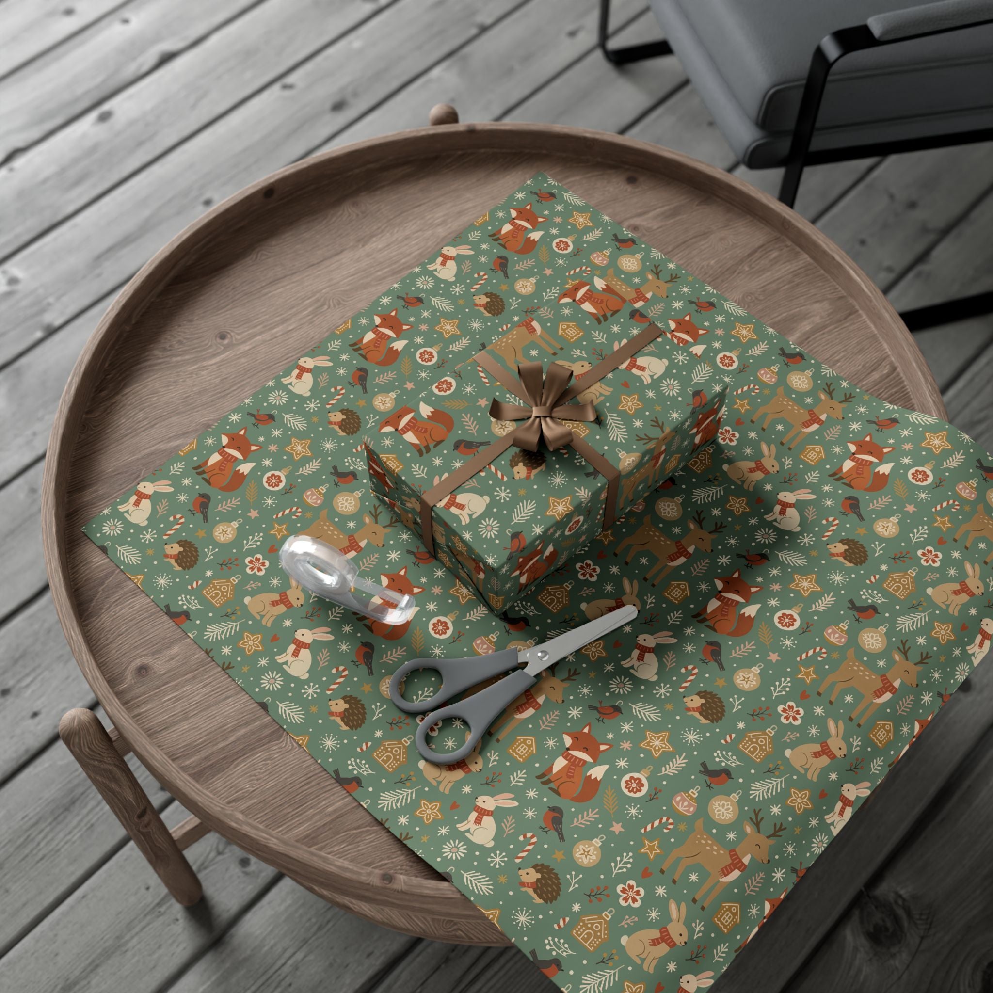 Woodland Forest Animals Gift Wrap — Cute Fox, Deer, Bunny Wrapping Paper
