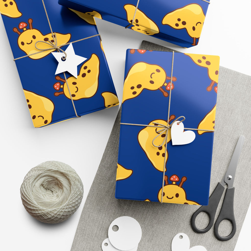 Gift Wrap Papers, Nature Lover Gift, Cute Banana Slug Mushroom Design, Gift Wrap Sheets, Wrapping Paper Roll, Snail Slug Lover Present