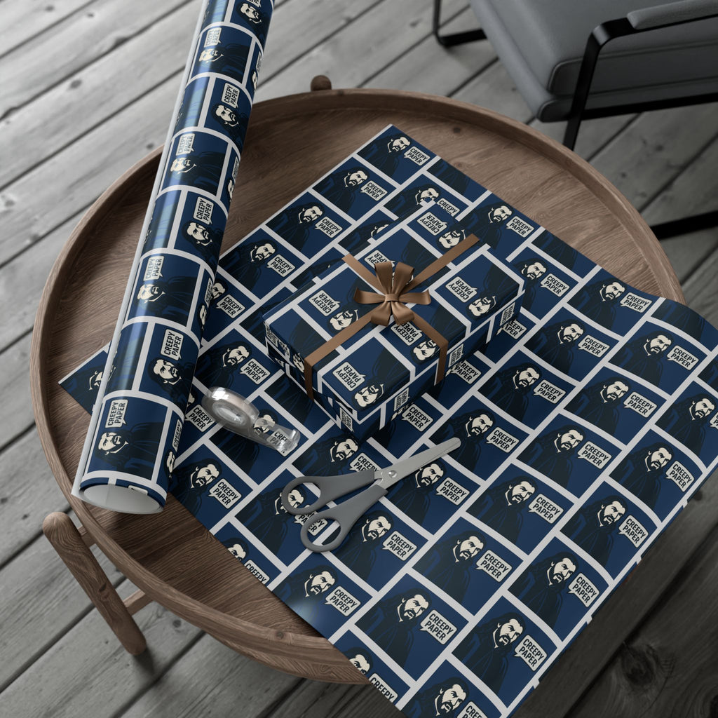 What We Do in the Shadows Nandor Creepy Wrapping Paper — Blue & White Gift Wrap