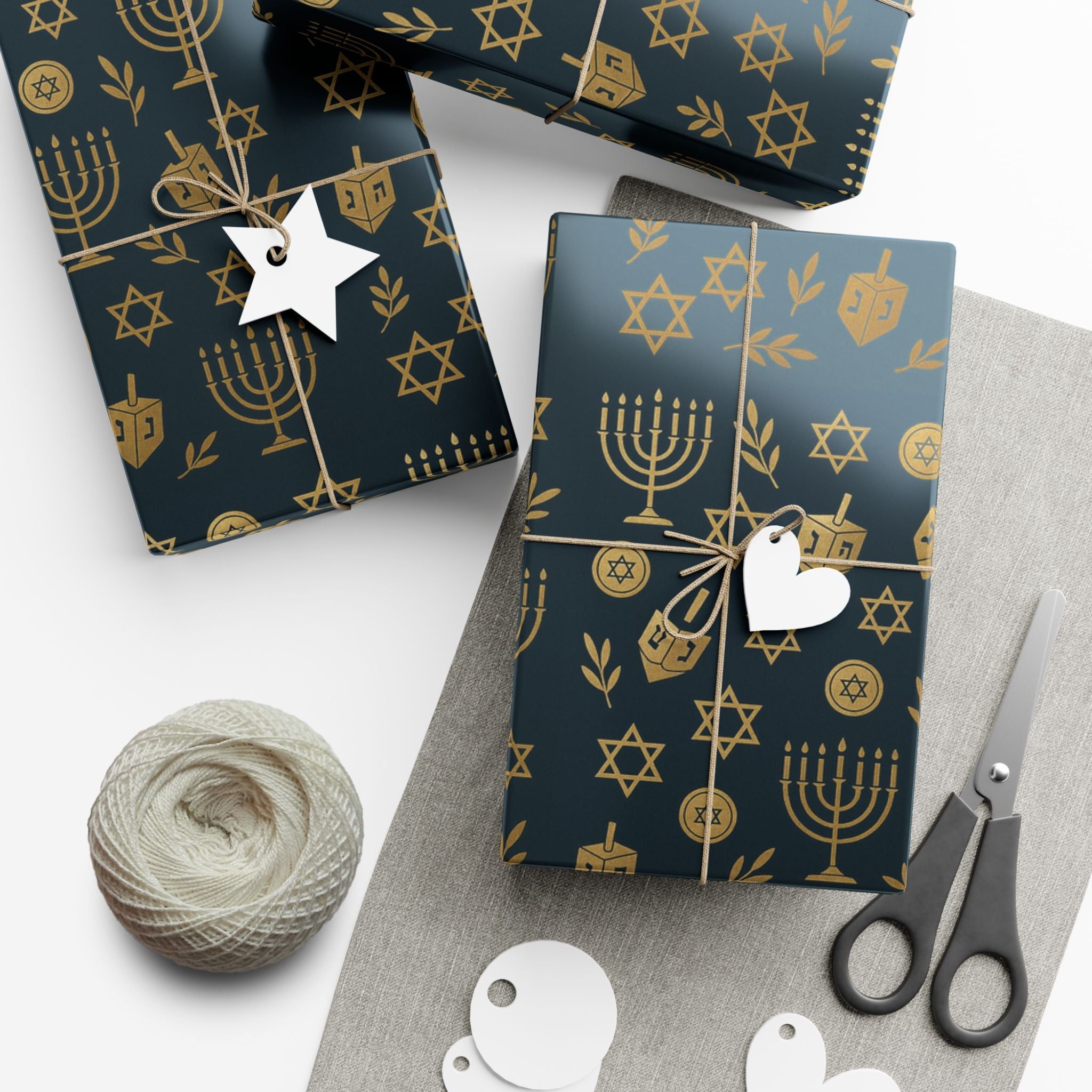 Gift Wrap Papers, Hanukkah Gold Design, Wrapping Paper Sheets, Holiday Gift Packaging, Festive Gift Wrap, Premium Gift Paper, Jewish