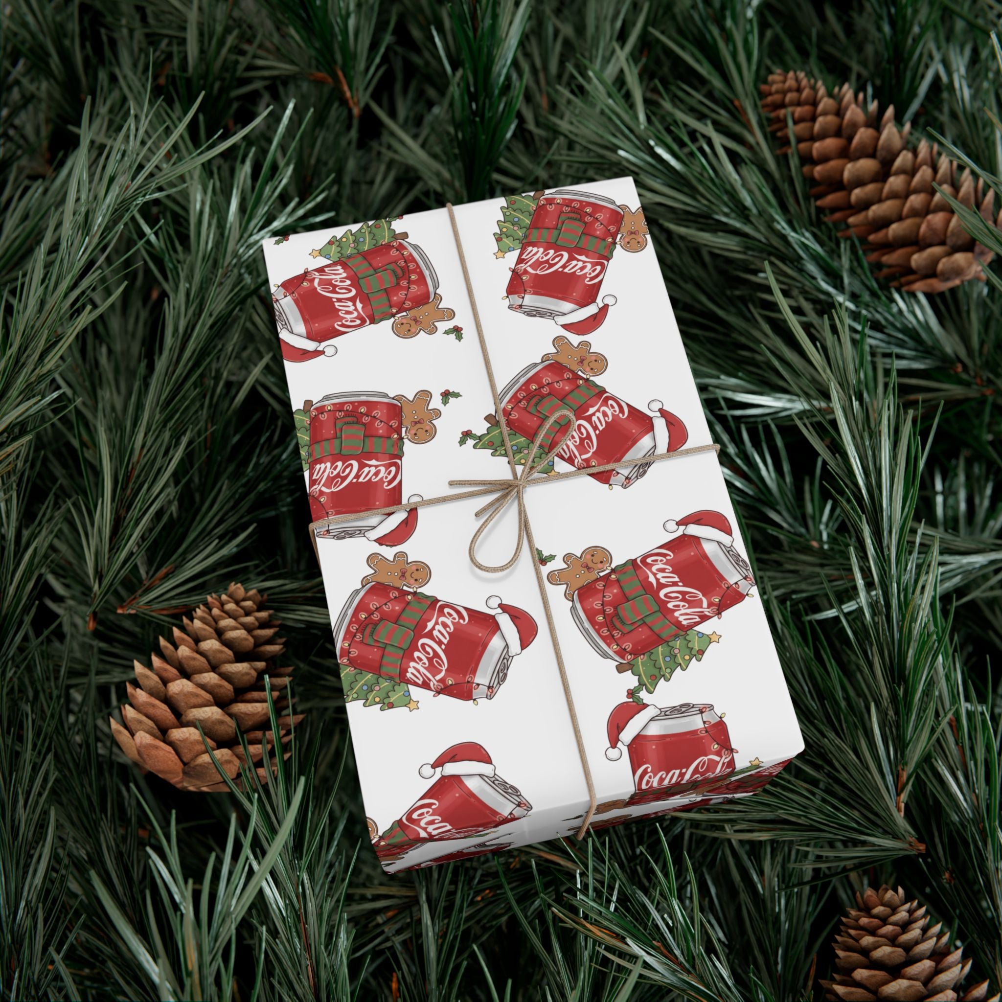 Coca Cola Christmas Wrapping Paper, Holiday Gift Wrap, Festive Xmas Gift Wrap, Coca Cola Pop Soda Paper, Funny Cute Wrapping Paper