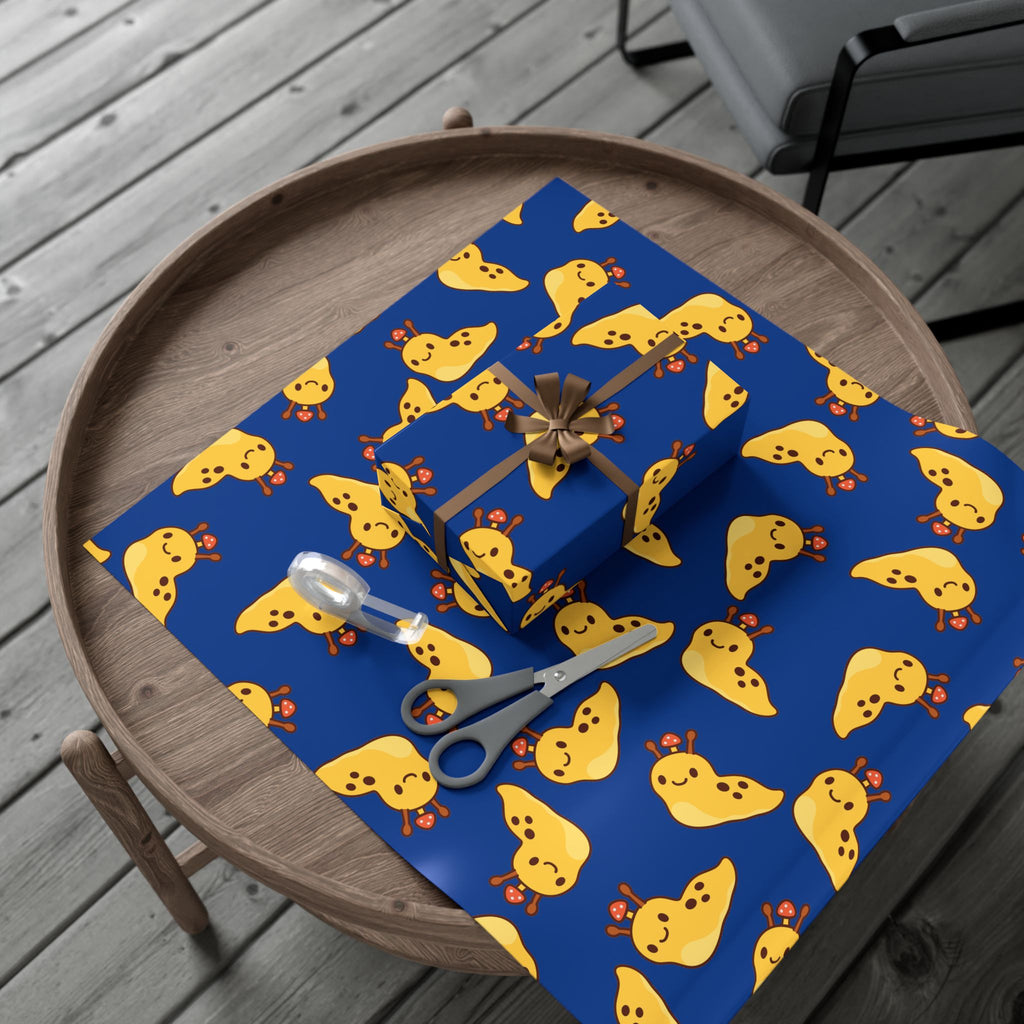 Gift Wrap Papers, Nature Lover Gift, Cute Banana Slug Mushroom Design, Gift Wrap Sheets, Wrapping Paper Roll, Snail Slug Lover Present