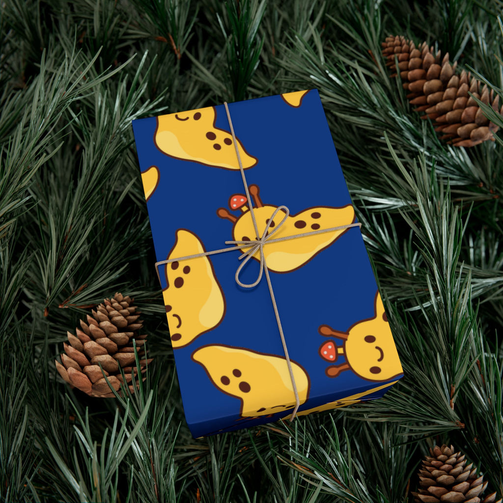 Gift Wrap Papers, Nature Lover Gift, Cute Banana Slug Mushroom Design, Gift Wrap Sheets, Wrapping Paper Roll, Snail Slug Lover Present