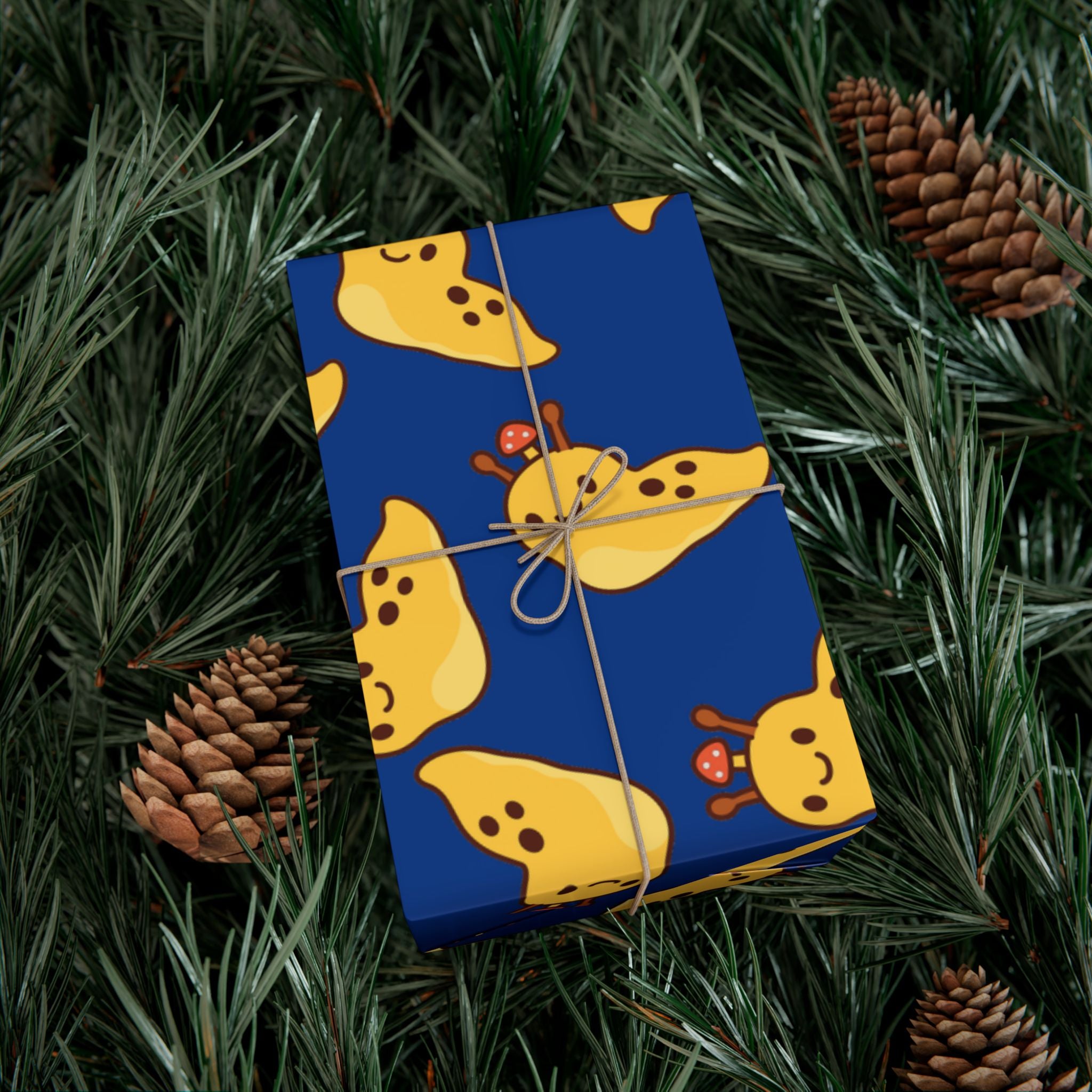 Gift Wrap Papers, Nature Lover Gift, Cute Banana Slug Mushroom Design, Gift Wrap Sheets, Wrapping Paper Roll, Snail Slug Lover Present