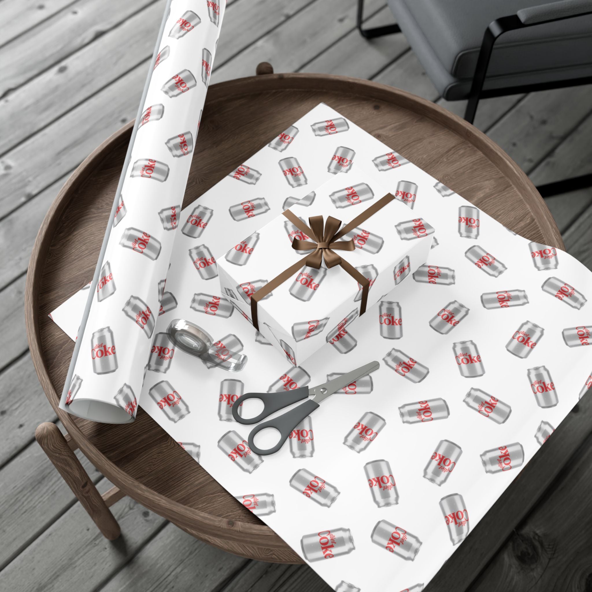 Diet Coke Can Gift Wrap Paper — Soda Can Pattern Wrapping Paper