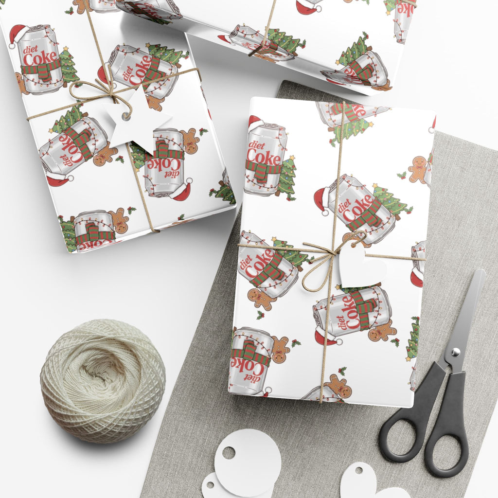 Diet Coke Christmas Wrapping Paper, Diet Coke Gift Wrap, Coca Cola Holiday Present Wrap, Funny Xmas Decor, Festive Wrapping Sheets