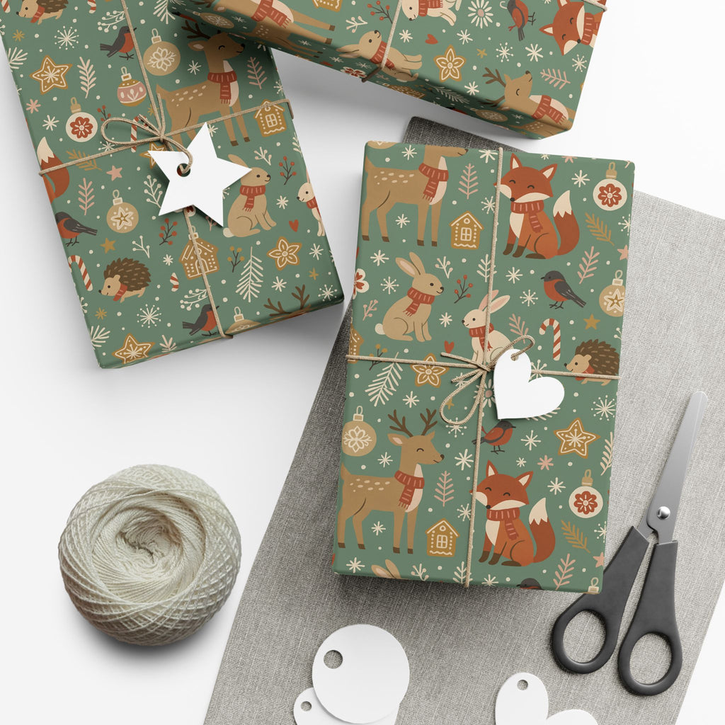 Woodland Forest Animals Gift Wrap — Cute Fox, Deer, Bunny Wrapping Paper