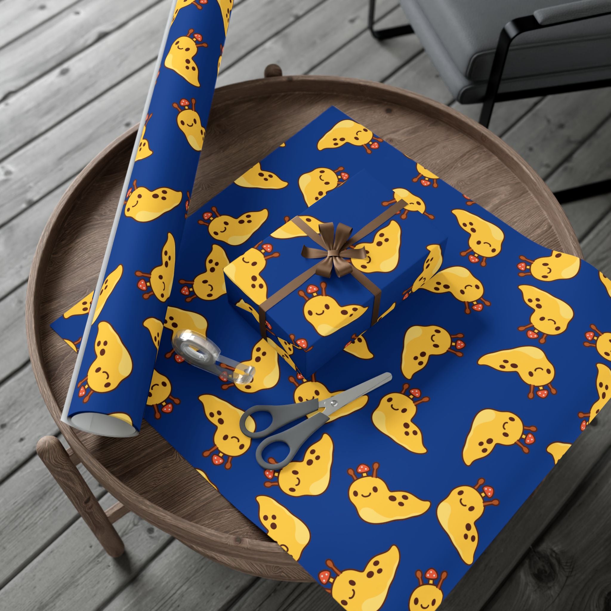 Gift Wrap Papers, Nature Lover Gift, Cute Banana Slug Mushroom Design, Gift Wrap Sheets, Wrapping Paper Roll, Snail Slug Lover Present