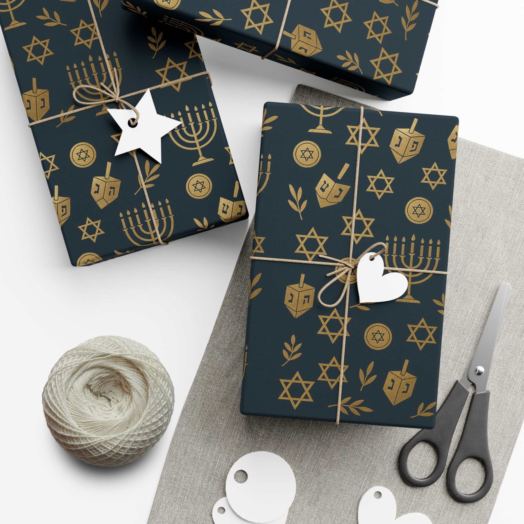 Gift Wrap Papers, Hanukkah Gold Design, Wrapping Paper Sheets, Holiday Gift Packaging, Festive Gift Wrap, Premium Gift Paper, Jewish