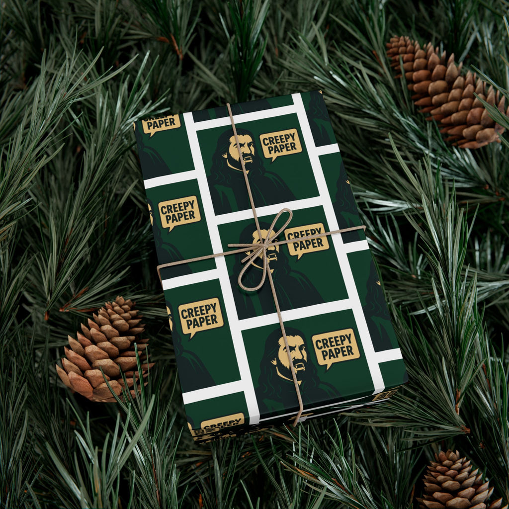 “Creepy Paper” Gift Wrap — Nandor’s Green & White Wrapping Paper