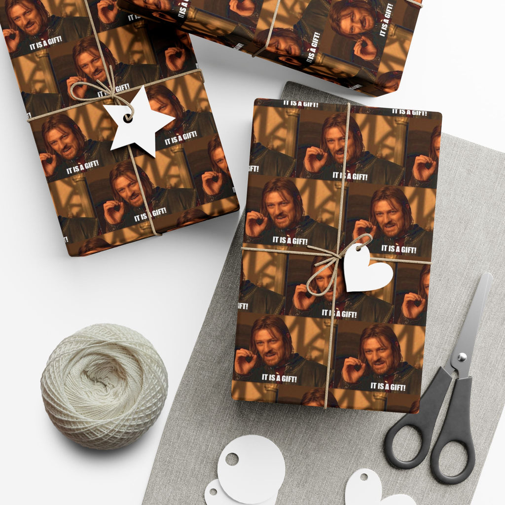 Gift Wrap Papers - Boromir's 'It is a gift' Quote from Lord of the Rings