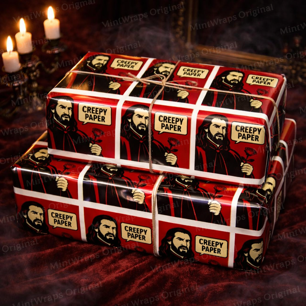 Valentine's Gift Wrap Paper — 'Creepy Paper' Quote from Nandor (What We Do in the Shadows)