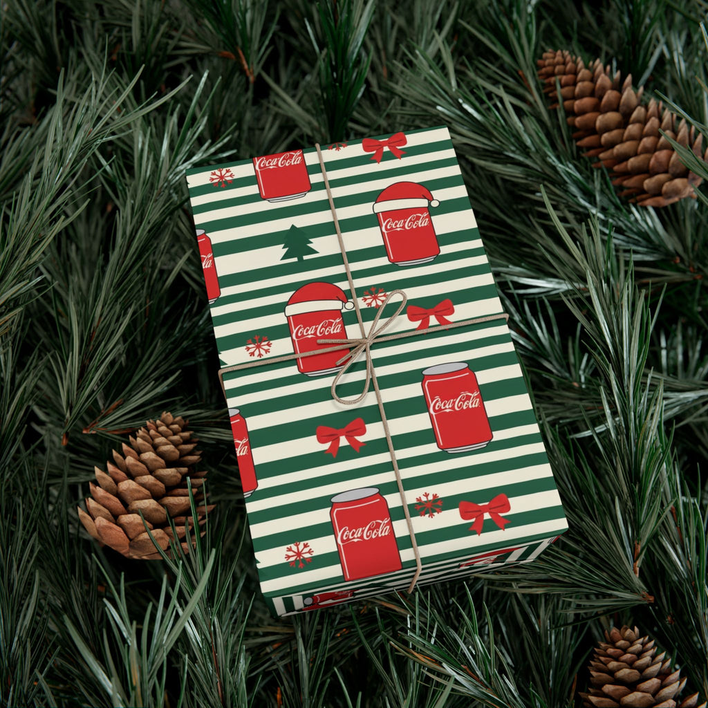 Gift Wrap Papers, Coco Cola Christmas Coke Design - Festive Holiday Wrapping, Xmas Gift Packaging, Red Coca Cola Paper, Seasonal Present