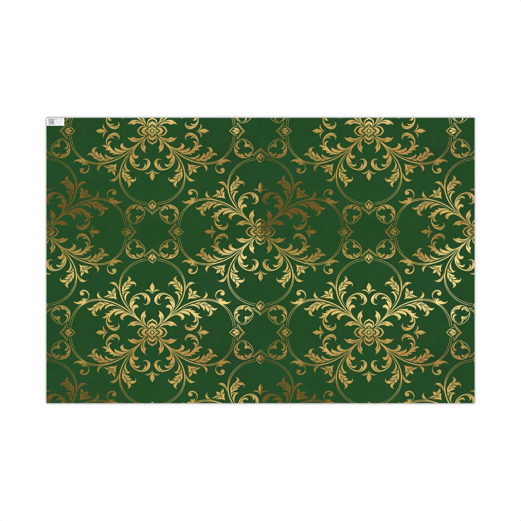 Middle-earth Elvish Luxury Gift Wrap Paper — Green LOTR-Inspired Wrapping