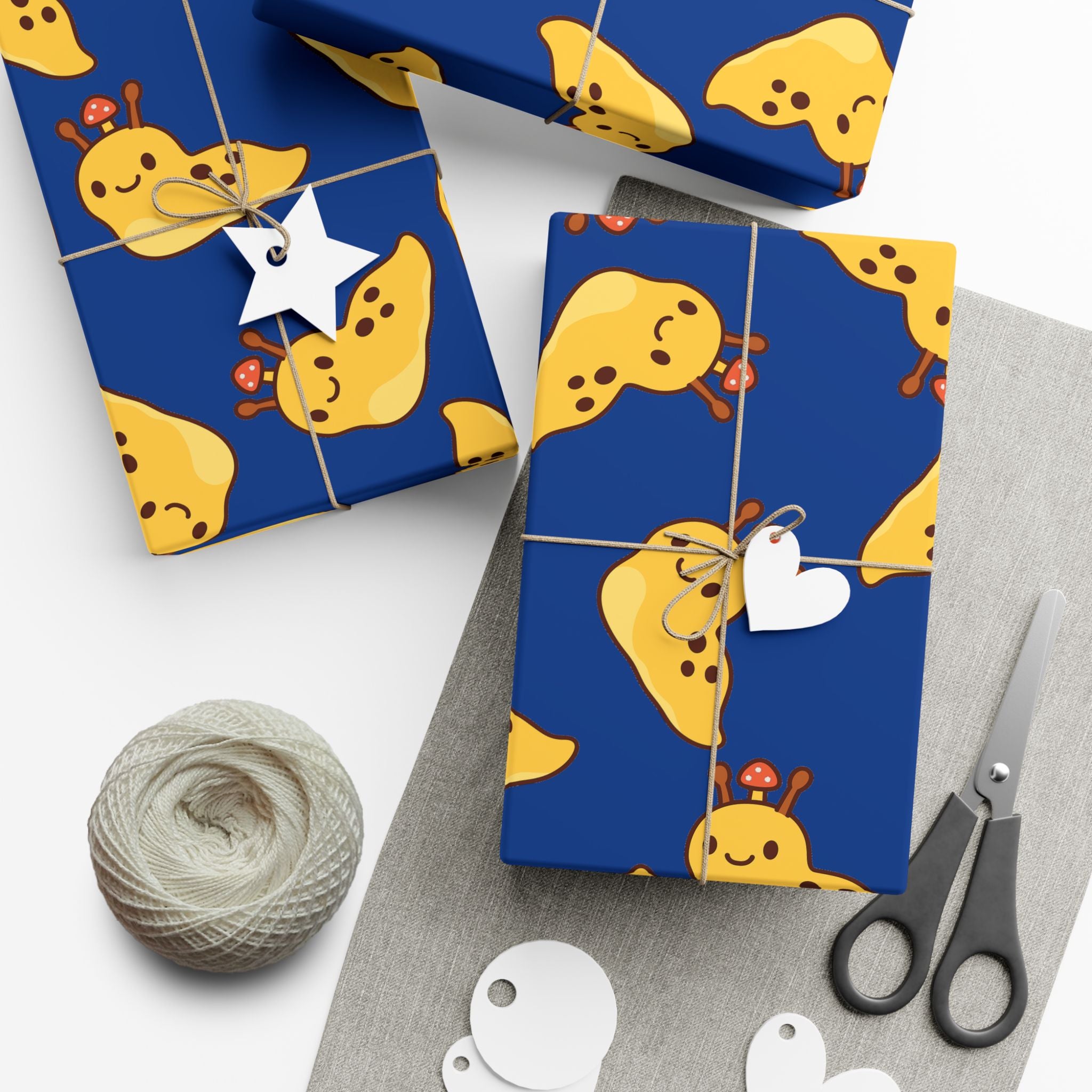 Gift Wrap Papers, Nature Lover Gift, Cute Banana Slug Mushroom Design, Gift Wrap Sheets, Wrapping Paper Roll, Snail Slug Lover Present